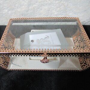 Rose Glod and Glass Jewelry Box
